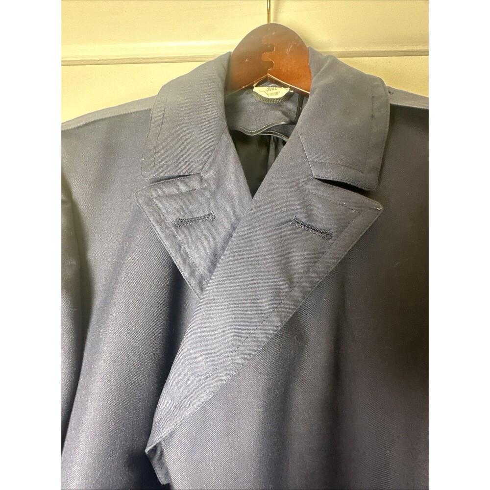 VTG GI US Air Force All Weather Coat Navy Blue Trench Coat With Lining Mens 39XL - Picture 5 of 7